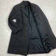 [極美品　希少XL] HUGO BOSS チェスターコート　ロングコート　ダークグレー　size50 ウール100% ヒューゴボス　_画像1