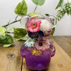 水中花シフトノブ くまさん 花手水 紫の画像3