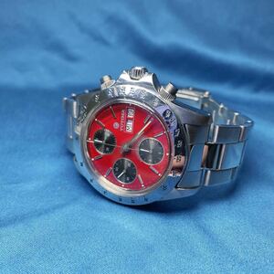 Редкий [Редкий валджу 7750] Tutima Tutima Glass Hutte Rare Color Red Black Dial Ref.793