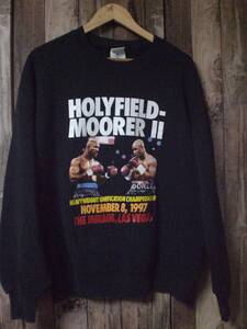 当時物 ビンテージ ボクシング タイトルマッチ ヘビー級 HOLYFIELD MOORER ホリフィールド モーラー スウェット トレーナー マイクタイソン
