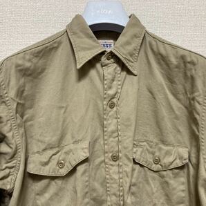 50's 60's USAヴィンテージ TEST BEST BY TEST マチ付き ワークシャツ 長袖シャツ UNION MADE ユニオンメイド 15ハーフ SANFORIZEDの画像3