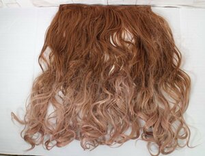 15 02426 * one touch ek stereo long wave light brown pi-chi collar pair wig [ outlet ]