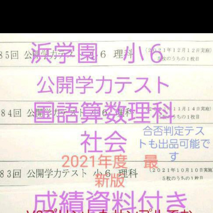 浜学園 小４ 成績資料付き 公開学力テスト 年度～ 国語算数理科