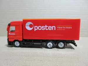 * new goods Japan not yet arrival *noru way mail truck Norway Post Benz plastic *Welly made length 11cm railroad model. size 