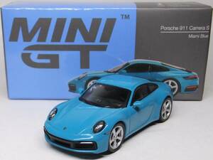 MINI GT★ポルシェ 911 カレラ S マイアミブルー MGT00435-L Porsche 911 Carrera S Miami Blue 1/64