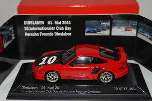 ☆超レア97台限定☆特注PMA 1/43 Dinslaken-01.Mai 2011 Porsche 911GT2 RS 10.lnternationaler Club Day der Porsche Freunde Dinslaken