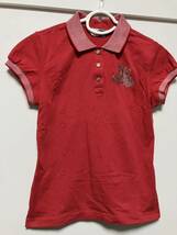 Black&Whit ブラックアンドホワイト　レディース　ゴルフ　ゴルフウェア　ポロシャツ　半袖　赤_画像2