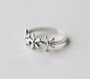  flower ring silver 925 ring flower .. Pinky size adjustment possibility 