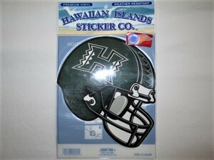 ★新品 ハワイ直輸入 USA製 アメリカ製 HAWAIIAN ISLANDS STICKER CO. ハワイ大学 HAWAII WARRIORS ステッカー アメリカンフットボール★