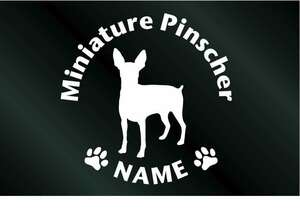  name entering dog. sticker miniature pin car -(L size ) DOG dog seal 
