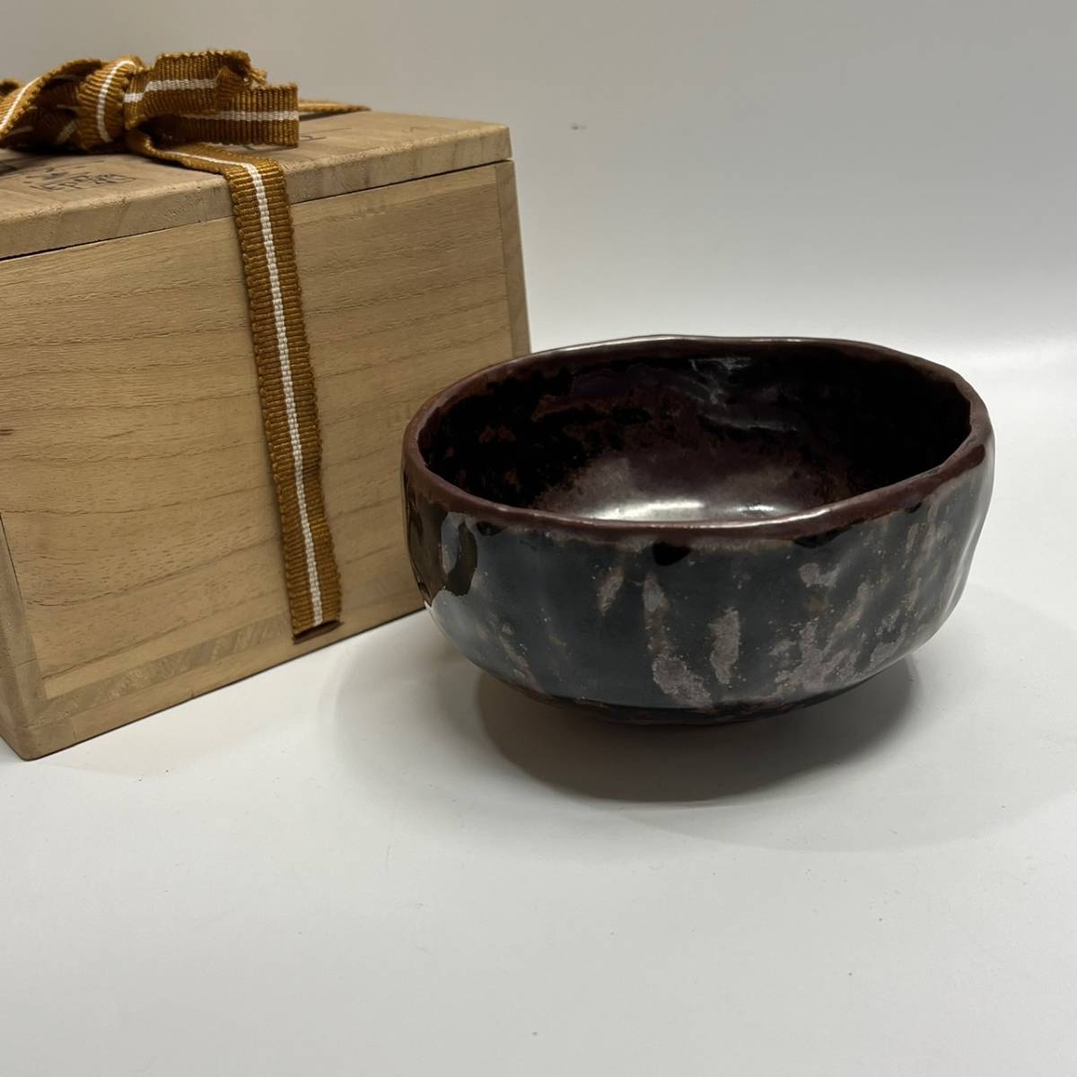 飴釉 楽茶碗 楽印 合わせ箱 茶道具 骨董品、美術品 industriastym.com
