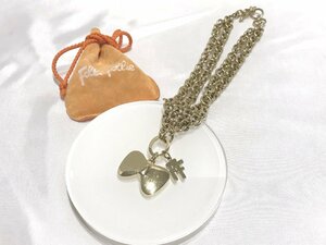 #[YS-1] Folli Follie Folli Follie # GP necklace ribbon motif # futoshi . chain gold color gold group [ including in a package possibility commodity ]#D