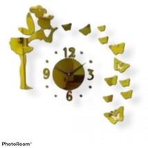 話題　時計壁掛け　ゴールド　妖精 ウォールステッカー 韓国　立体時計_画像2