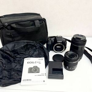 【C1202】Canon キャノン EOS Kiss X9 デジタル一眼レフカメラ zoom レンズ EF-S18-55mm 55-250mm 収納バッグ 充電器 説明書付 動作確認済