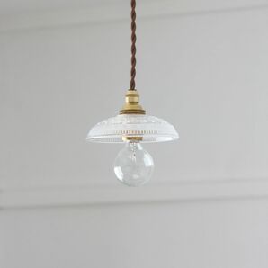 フランス オールドバカラ ガラス 径11cm 小さな吊下げランプ5 アンティーク ミニ シャンデリア ペンダントライト シェードの画像4