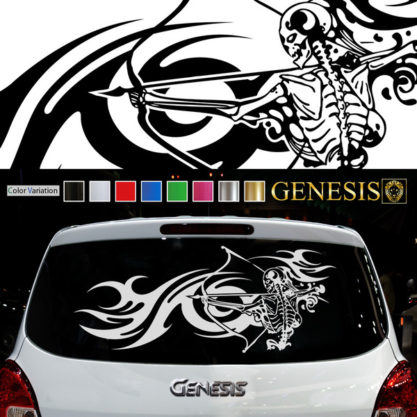 車 ステッカー かっこいい スカル 髑髏 リア デカール 29 大きい バイナルグラフィック ワイルドスピード系 カスタム 「全8色」 GENESIS
