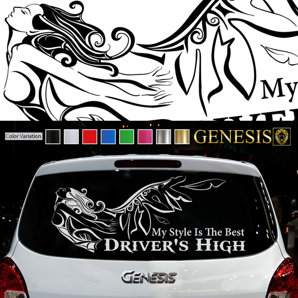 車 ステッカー かっこいい 女神 リア デカール 27 大きい バイナルグラフィック ワイルドスピード系 カスタム 「全8色」 GENESIS