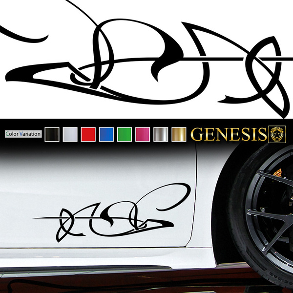 車 ステッカー かっこいい コーナー デカール ドア 上質 03 大きい バイナルグラフィック ワイルドスピード系 カスタム 「全8色」 GENESIS