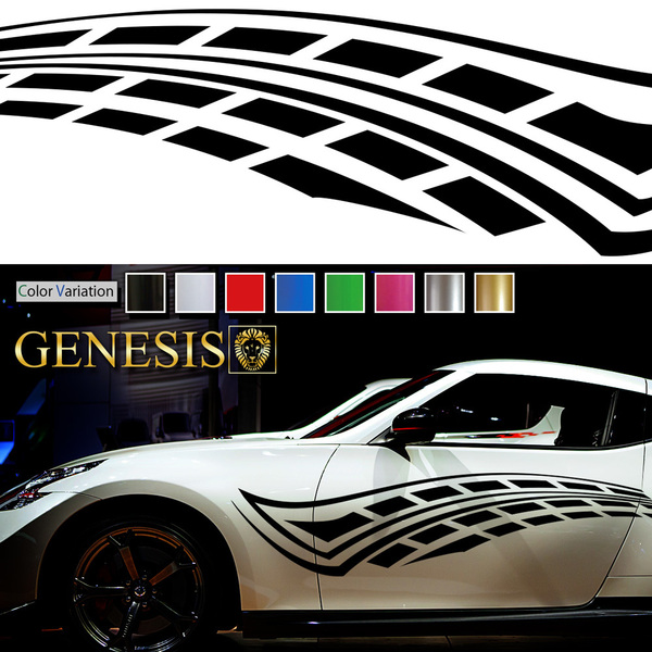 車 ステッカー かっこいい スポーツ サイド デカール 193 大きい バイナルグラフィック ワイルドスピード系 カスタム 「全8色」 GENESIS