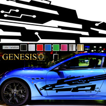 車 ステッカー かっこいい スポーツ ライン サイド デカール 204 大きい バイナルグラフィック ワイルドスピード系 「全8色」 GENESIS_画像1