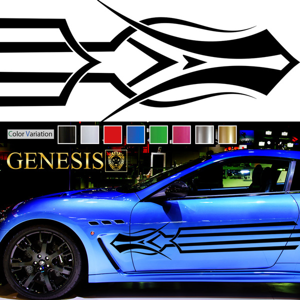 車 ステッカー かっこいい ストリート系 サイド デカール 217 大きい バイナルグラフィック ワイルドスピード系 「全8色」 GENESIS