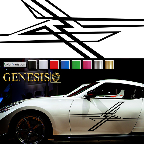 車 ステッカー かっこいい ストリート系 サイド デカール 215 大きい バイナルグラフィック ワイルドスピード系 「全8色」 GENESIS