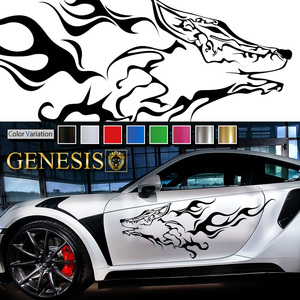 車 ステッカー かっこいい ウルフ 狼 ライン サイド デカール 01 大きい バイナルグラフィック ワイルドスピード系 「全8色」 GENESIS
