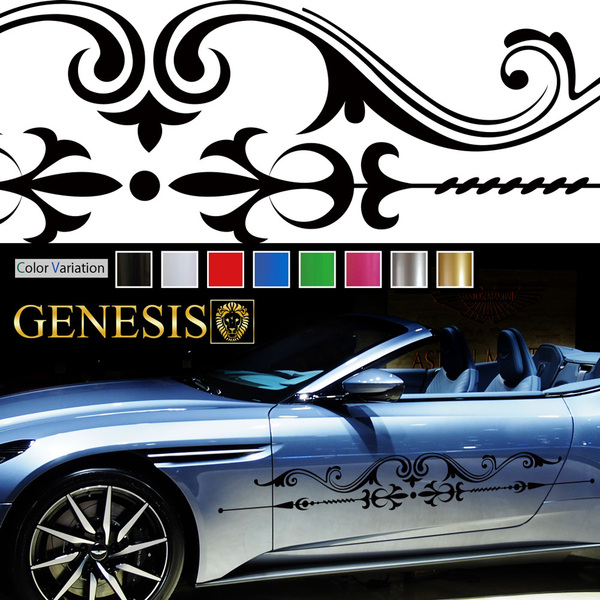 車 ステッカー かっこいい おしゃれ ライン サイド デカール 54 大きい バイナルグラフィック ワイルドスピード系 「全8色」 GENESIS