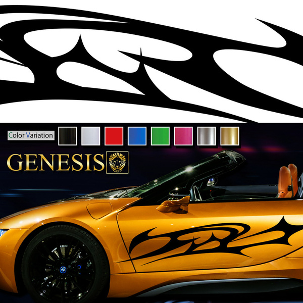 車 ステッカー かっこいい ストリート系 サイド デカール 108 大きい バイナルグラフィック ワイルドスピード系 「全8色」 GENESIS