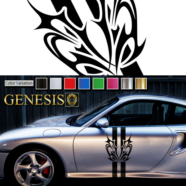 車 ステッカー かっこいい ストリート系 サイド デカール 105 大きい バイナルグラフィック ワイルドスピード系 「全8色」 GENESIS