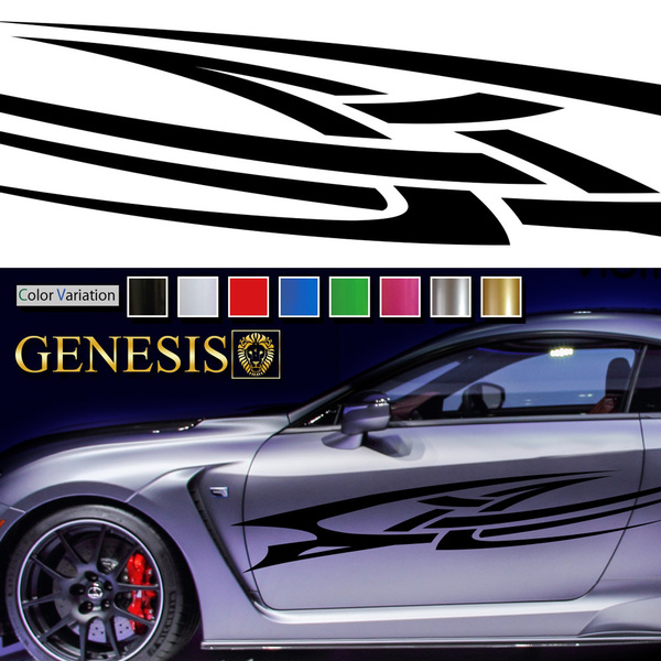車 ステッカー かっこいい ストリート系 サイド デカール 117 大きい バイナルグラフィック ワイルドスピード系 「全8色」 GENESIS