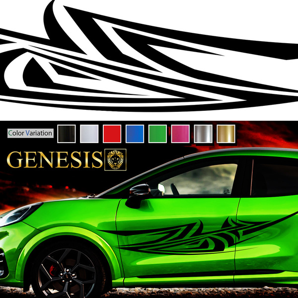 車 ステッカー かっこいい ストリート系 サイド デカール 122 大きい バイナルグラフィック ワイルドスピード系 「全8色」 GENESIS