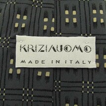 クリッツィアウォモ 小紋柄 総柄 高級 シルク イタリア製 ブランド ネクタイ メンズ グレー 良品 KRIZIA UOMO_画像4