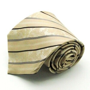  M si- M stripe pattern total pattern high class silk brand necktie men's ivory superior article 