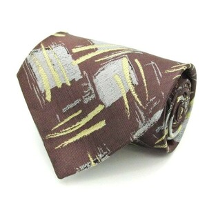  Issey Miyake .. pattern total pattern silk high class brand necktie men's Brown superior article ISSEY MIYAKE