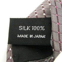 ダナキャラン 格子柄 シルク 高級 日本製 ブランド ネクタイ メンズ ボルドー 良品 DKNY_画像5
