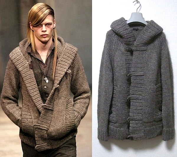 CLOAK クローク 04AW厚手ニットダッフルコートM アレキサンダープロ