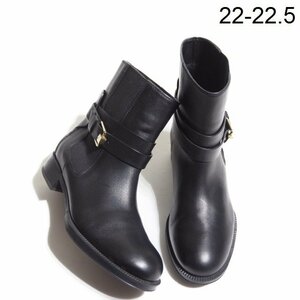 x5432P VTOD'S Tod's V ankle with strap . side-gore boots black 34.5/22~22.5cm.bru sole Short black autumn ~ spring rb mks