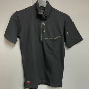 9032-15 半袖ジップアップポロシャツ HUMMER ハマー　size S ブラック