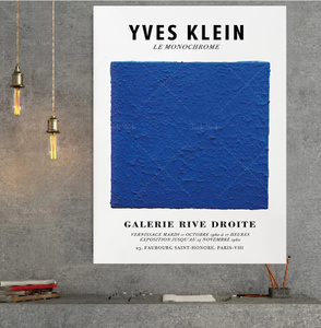 G2334 イヴ・クライン Yves Klein ビンテージ レトロ ブルー フレンチモダン キャンバスアートポスター 50×70cm イラスト 海外製 枠なし