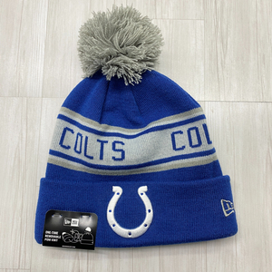 USA正規品 NEWERA ニューエラ NFL ニット帽 インディアナポリス コルツ Colts ロイヤルブルー ROYAL ポンポン付 ニットキャップ アメフト 