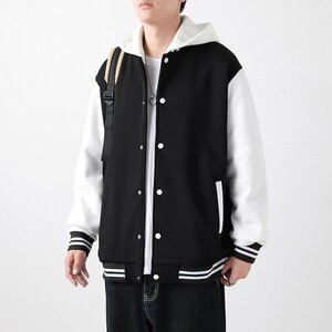 JHW198★春秋新品★メンズ ジャケット 作業服 スカジャン アウター ブルゾン ジャンパー ブラック XL/2XL/3XL