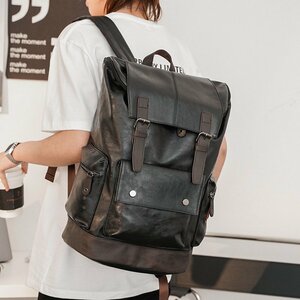 PYD2011★バック 収納 出張 レザー PU ブパック リュック メンズラウン バッグ ビジネスリュック メンズ 軽量 PC