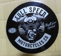 ST　黒usバイク　エンジン　円型◎新品◇full speed　motorcycles　bikeアメリカ VINTAGE RETRO　ステッカー　シール　激渋■防水バイク_画像9