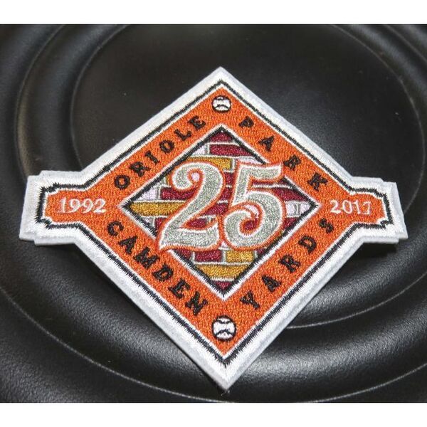 橙レトロレンガ■25周年◆新品 MLBオリオール・パークOriole Parkボルチモア・オリオールズ野球ベースボール 刺繍ワッペン◆メジャーリーグ