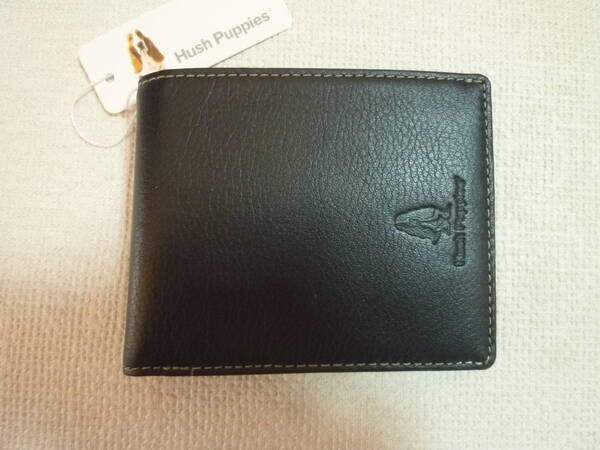 【新品】値下げ Hush Puppies ハッシュパピー 折り財布 黒色