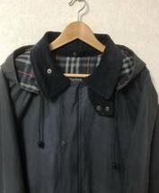 ENGLAND製◎90s BURBERRY オールド バーバリー ワックス オイルド ジャケット コート L ビンテージ ビデイル ビューフォート 80s 英国製OLD_画像4