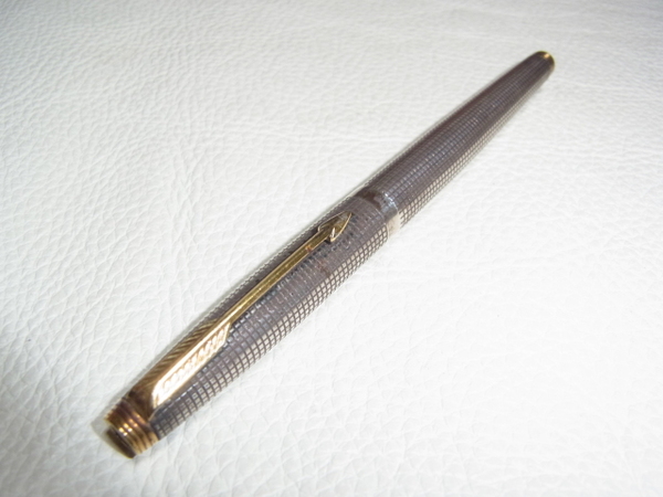 ■美品 1970年代■米国製　シルバー製（銀製） パーカー75 万年筆 ペン先 14K F（細字）
