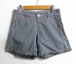  beautiful goods Betty Smithbeti Smith flax linen.. silver chewing gum check short pants SS