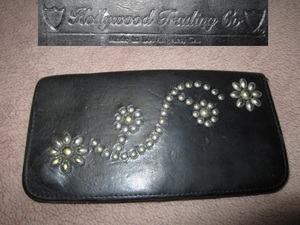  rare! HTC Hollywood Trading Company flower studs WALLET original leather long wallet black long wallet uo let 